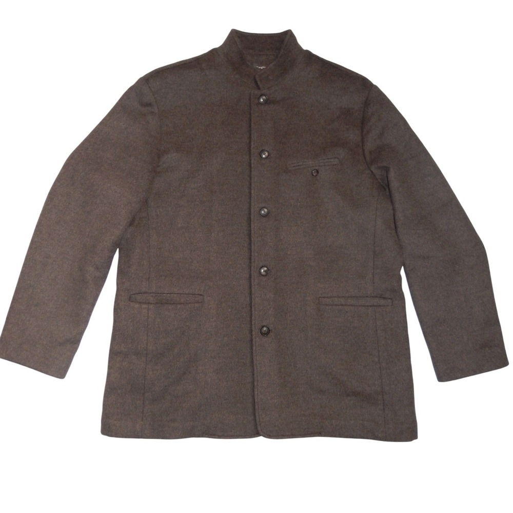 J.McLaughlin Brown Wool Cashmere‎ Mandarin Collar Coat Jacket XL